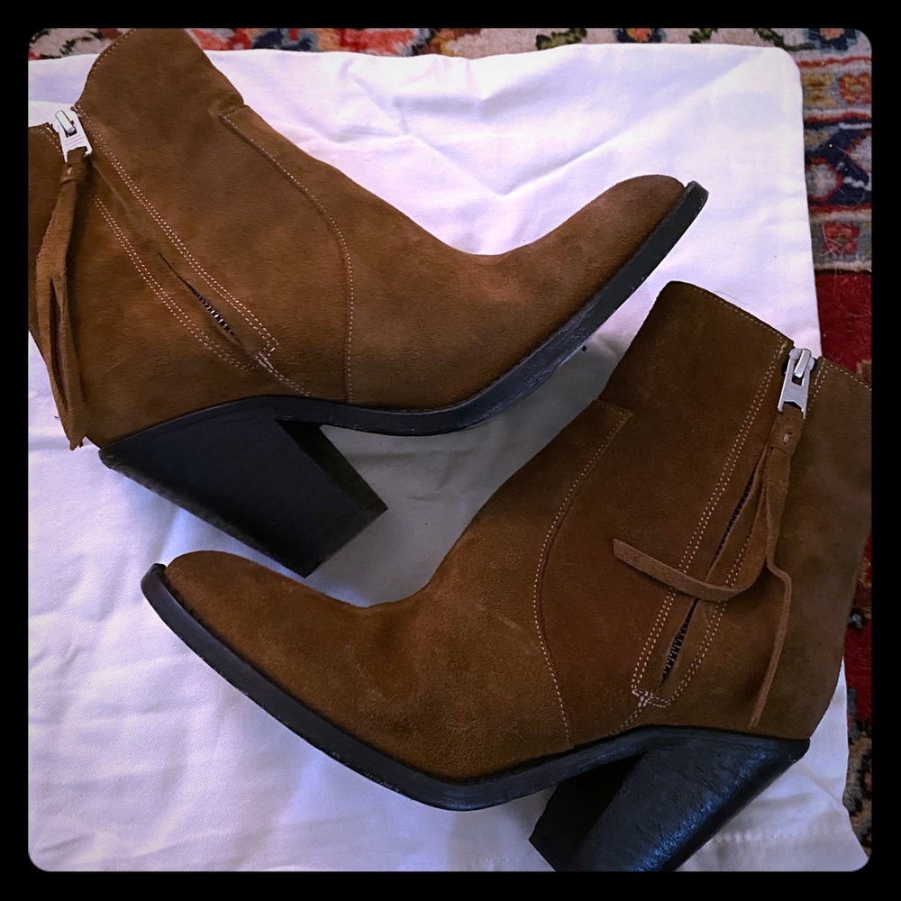 Brown Suede All Saints Lorna Boots Sz 9